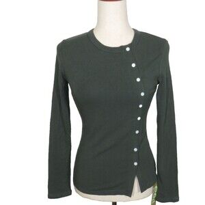 OGL Eco-Mousse ProWarm Asymmetrical Placket Fitted Top Green Size Small